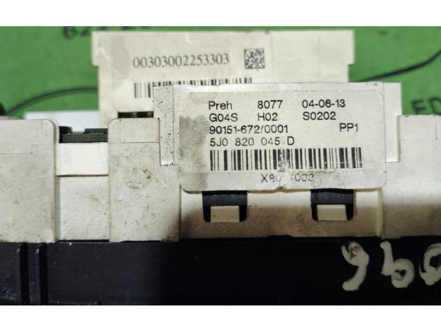 Блок управления климат-контролем 5J0820045D Skoda Fabia Mk2 (5J)