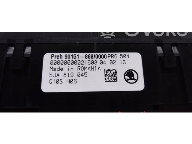 Блок управления климат-контролем 5JA819045 Skoda Rapid (NH)