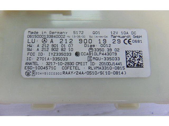 Řídící jednotka A2129001929 Mercedes-Benz CLA C117 X117 W117 2015