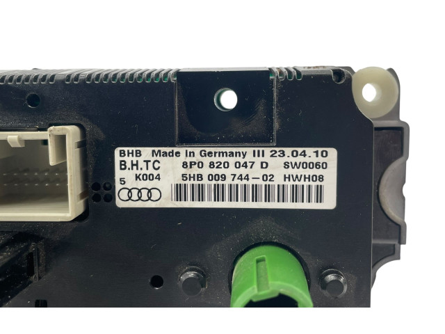Блок управления климат-контролем 8P0820047D, 5HB00974402 Audi A3 S3 A3 Sportback 8P