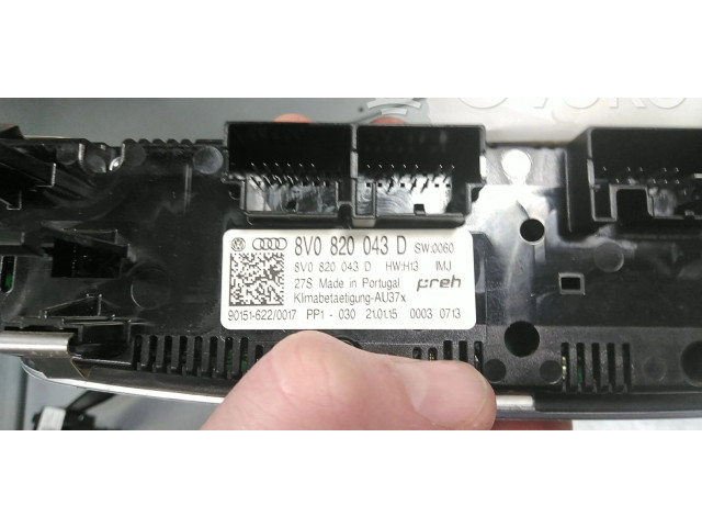 Блок управления климат-контролем 8V0820043D, 8V0820043DIMJ Audi A3 S3 8V