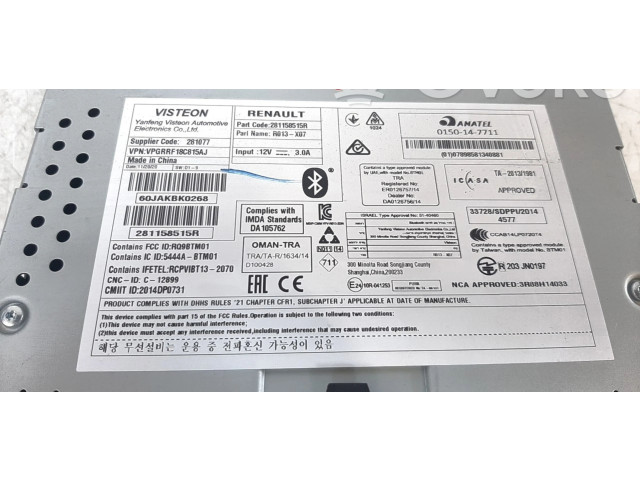 Радио/ проигрыватель CD/DVD / навигация     281158515R    Dacia Duster II 