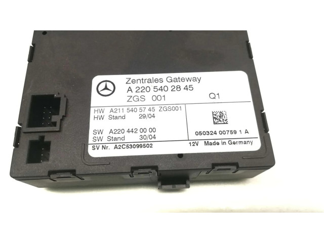 Блок управления A2205402845, A2115405745 Mercedes-Benz S W220