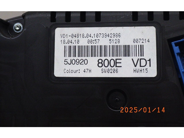 Панель приборов 5J0920800E Skoda Fabia Mk2 (5J)