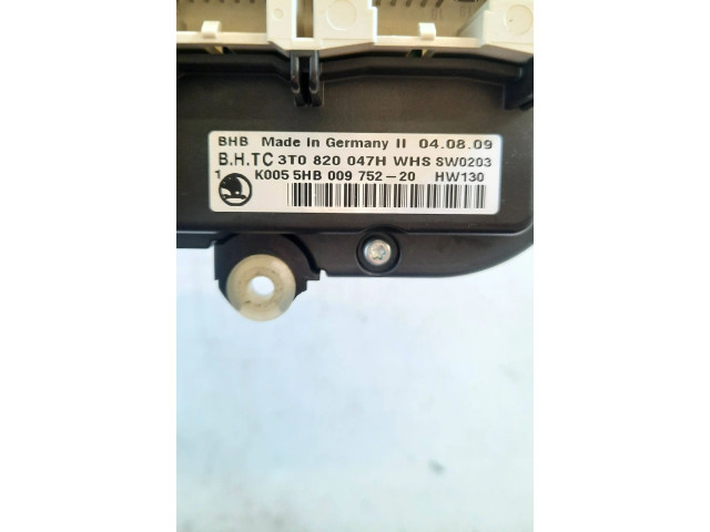 Блок управления климат-контролем 3T0820047H   Skoda Yeti (5L)