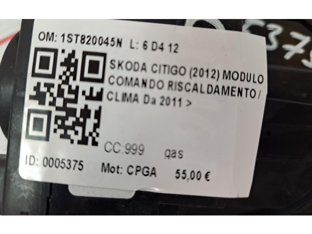 Блок управления климат-контролем 1ST820045N, 1ST820045N   Skoda Citigo