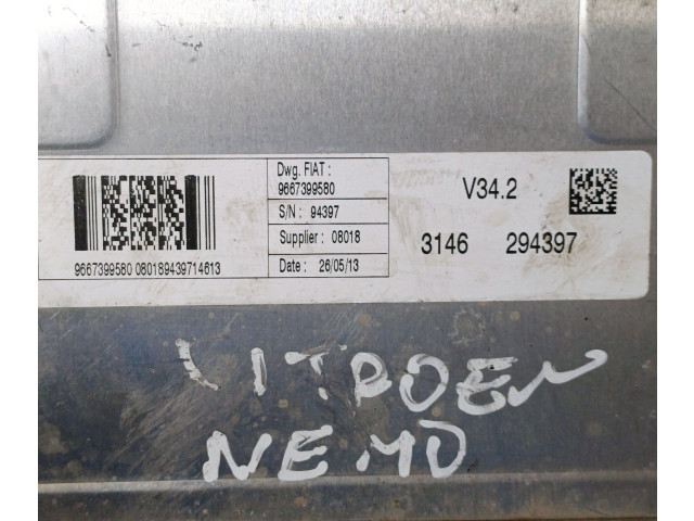 Блок управления двигателя 9667399580, V342 Citroen Nemo