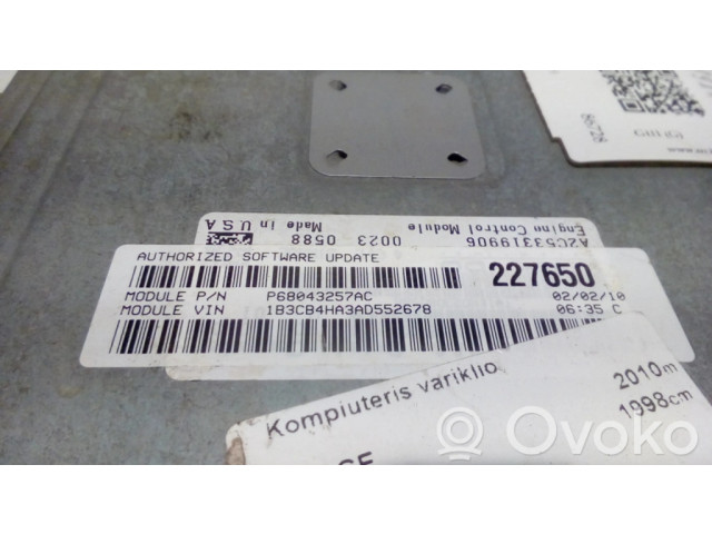 Řídící jednotka P68043257AC, 68043257AC Dodge Caliber 2010