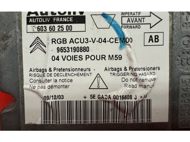 Блок подушек безопасности 9653190880, 670142800   Citroen Berlingo