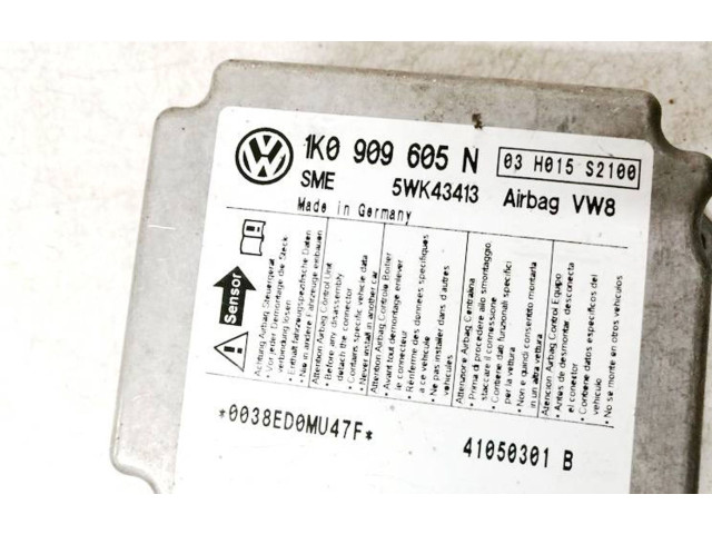 Блок подушек безопасности 1K0909605n, 5WK43413   Skoda Octavia Mk2 (1Z)