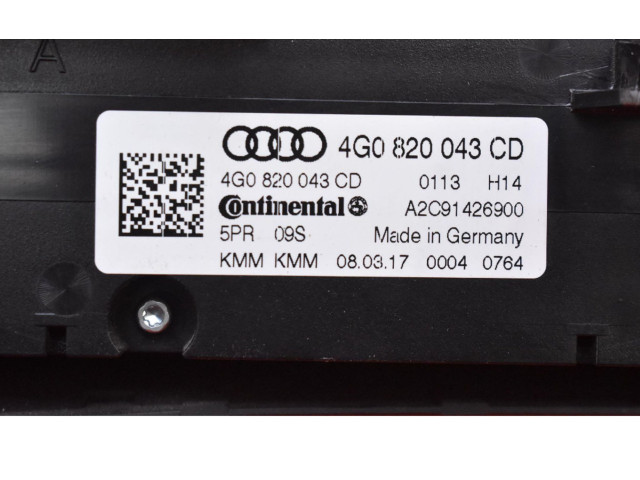 Steuergerät Klimaanlage 4G0820043CD, 4G0820043CD Audi A6 S6 C7 4G