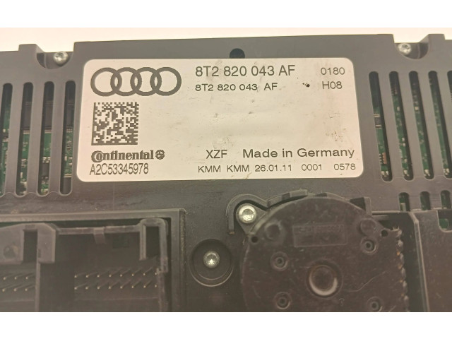 Блок управления климат-контролем 8T2820043AF, A2C53345978 Audi A5 8T 8F
