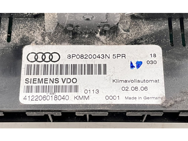 Блок управления климат-контролем 8P0820043N, 8P0820043N Audi A3 S3 8P