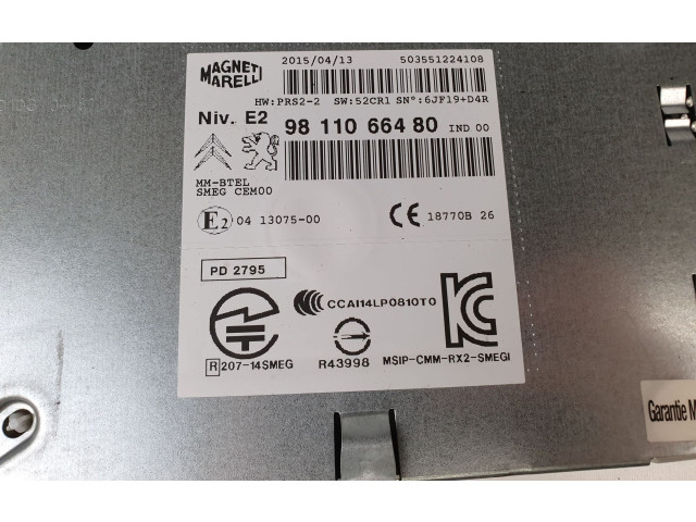 Радио/ проигрыватель CD/DVD / навигация 9811066480 Peugeot 208