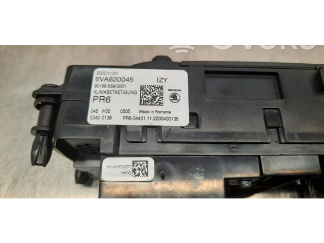 Блок управления климат-контролем 6VA820045   Skoda Fabia Mk4 (6VA)