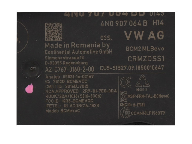 Блок управления 4N0907064BB   Audi A6 S6 C8 4K