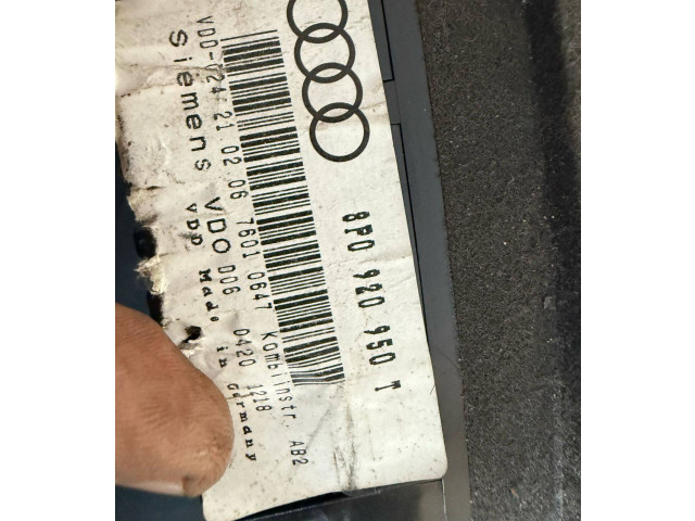 Панель приборов 8P0920950T Audi A3 S3 A3 Sportback 8P