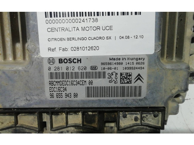 Блок управления двигателя 0281012620, 9665594380 Citroen Berlingo