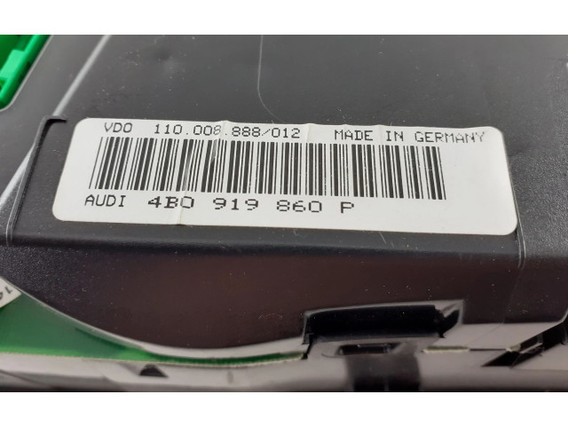 Спидометр (приборный щиток)  4B0919860P   Audi A6 S6 C5 4B 