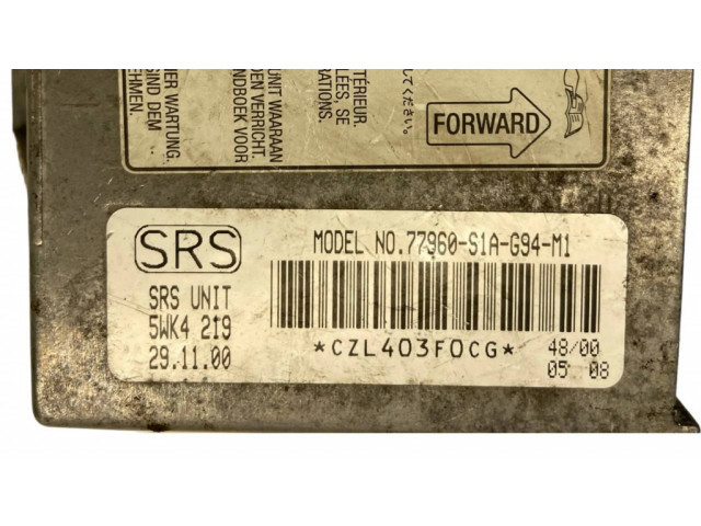 Блок подушек безопасности 77960S1AG94M1, 5WK4219 Honda Accord