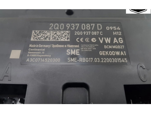 Блок управления 2Q0937089D, 2Q0937087D Skoda Fabia Mk4 (6VA)