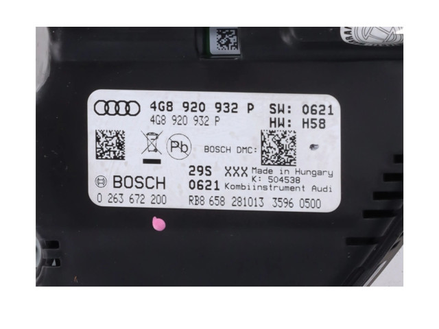 Панель приборов 4G8920932P Audi A7 S7 4G