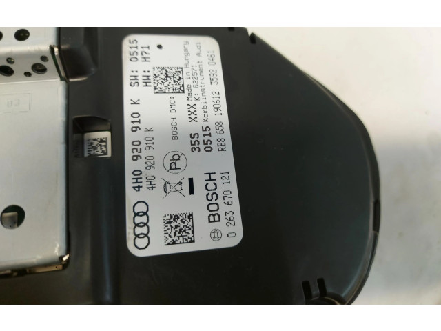 Přístrojová deska  Audi A8 S8 D4 4H 2012 4H0920910K  