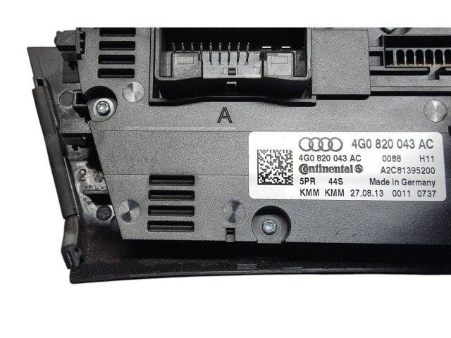 Блок управления климат-контролем 4G0820043AC, A2C81395200   Audi A6 S6 C7 4G