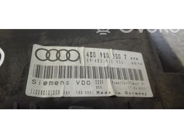 Přístrojová deska Audi A8 S8 D3 4E 2007 4E0920900F, 4E0910900