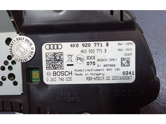 Панель приборов 4K0920771B, 4K0920771B Audi A6 S6 C8 4K