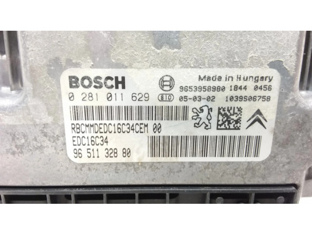 Блок управления двигателя 0281011629, 9651132880   Citroen C4 I