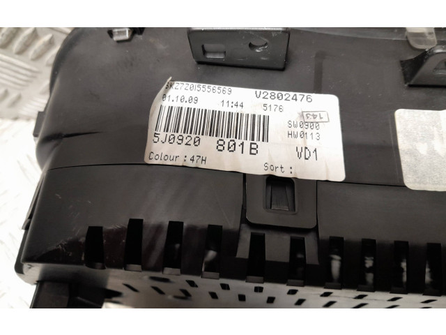 Панель приборов 5J0920801B, V2802476   Skoda Fabia Mk2 (5J)       