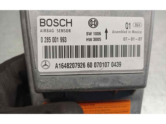 Блок подушек безопасности A1648207926, 0285001993   Mercedes-Benz ML W164