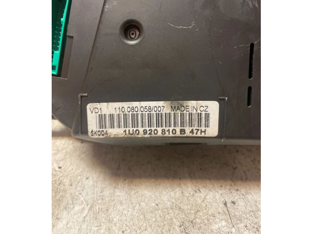 Панель приборов 1U0920810B, 11008005807 Skoda Octavia Mk1 (1U)