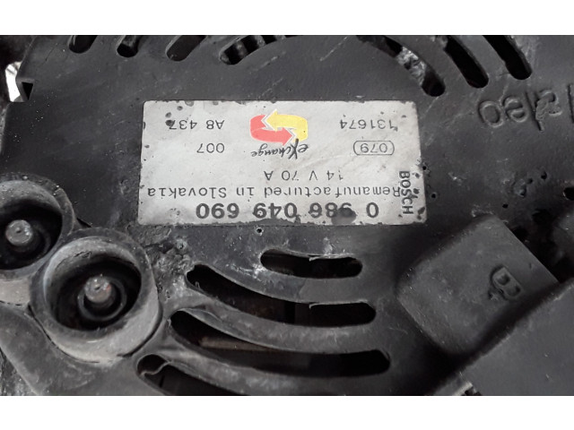 Генератор 0986049690, 131674 Citroen C3 Pluriel 1.6