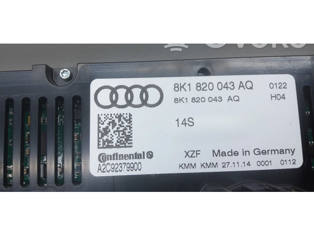 Блок управления климат-контролем 8K1820043AQ Audi Q5 SQ5