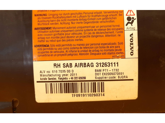 Подушка безопасности в сиденье 31263111, 616703500D   Volvo V60