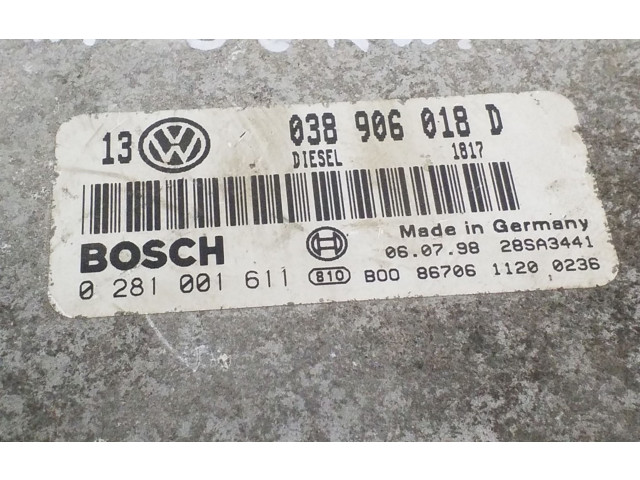 Блок управления двигателя 038906018D, 0281001611 Volkswagen Golf IV
