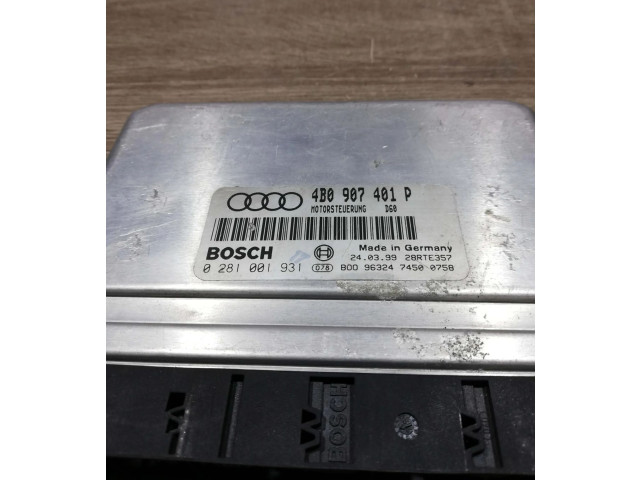 Блок управления двигателем Блок управления 4b0907401p, 0281001931 Audi A6 S6 C5 4B