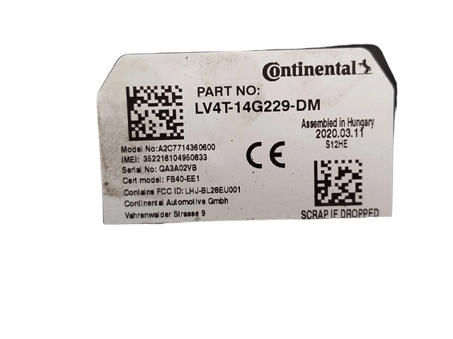 Блок управления LV4T14G229DM, A2C7714360600   Ford Kuga III