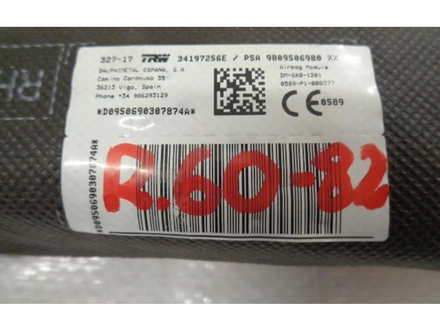 Подушка безопасности в сиденье 9809506980   Peugeot 5008 II