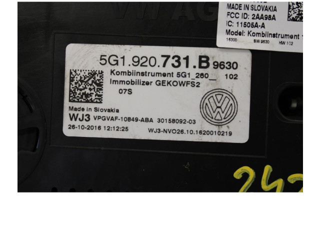 Панель приборов VPGVAF10849ABA, 102 Volkswagen Golf VII