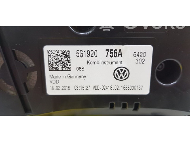 Панель приборов 5G1920756A, 5G1920756A Volkswagen Golf VII