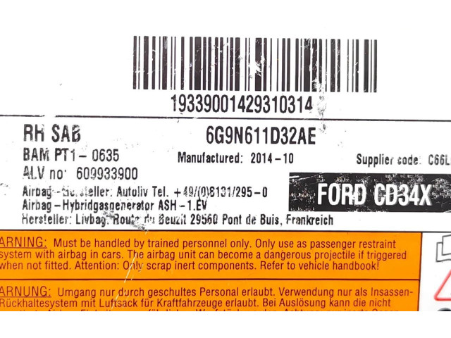 Подушка безопасности в сиденье 6G9N-611D32-AE Ford Galaxy