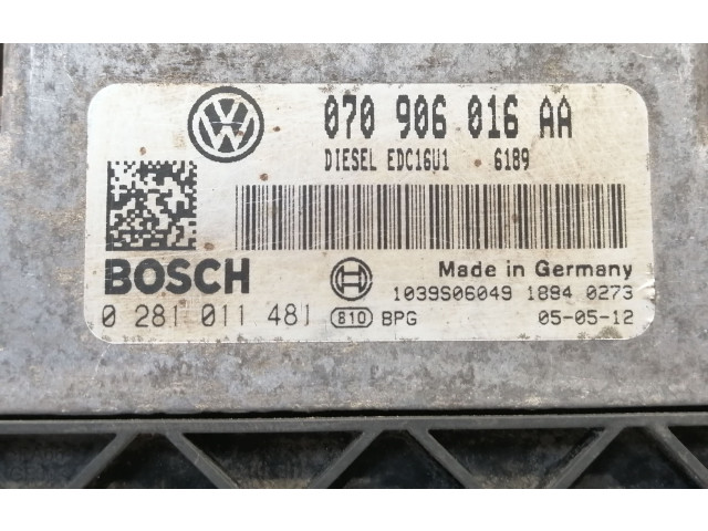 Řídící jednotka 070906016AA, 0281011481   Volkswagen Touareg I 2008