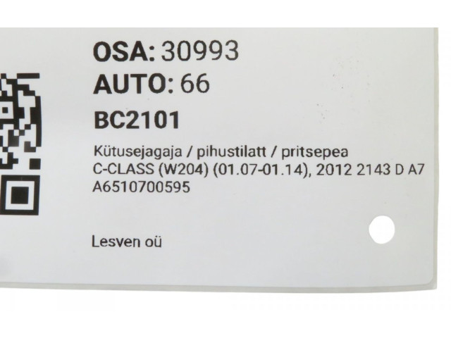 Vstřikovací lišta A6510700595, A6510700595 Mercedes-Benz C W204 OM 651.911