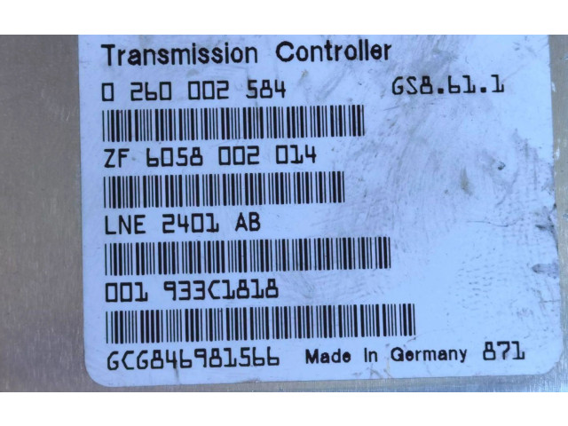 Блок управления коробкой передач 0260002584, LNE2401AB Jaguar XJ X308
