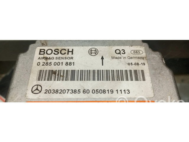 Блок подушек безопасности 2038207385, 0285001881   Mercedes-Benz C W203