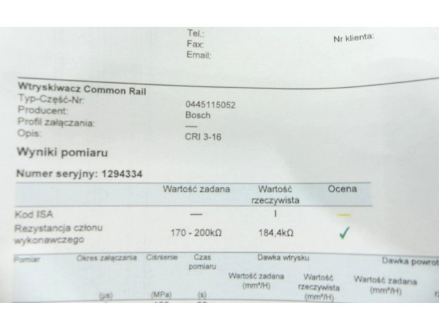 Vstřikovač 0445115052, IMPRK1294334   Audi Q7 4L     