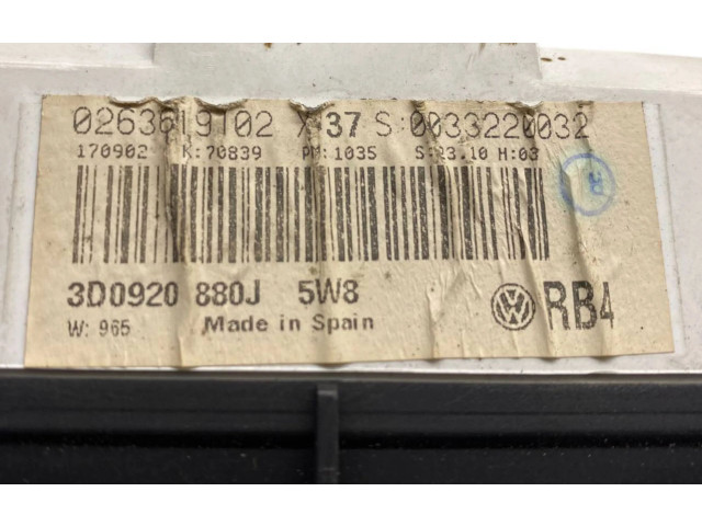 Панель приборов 3D0920880J, 0263619102   Volkswagen Phaeton       